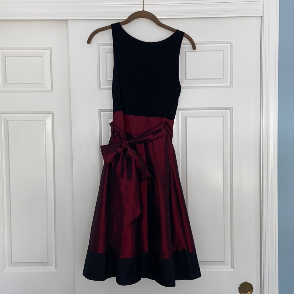 Dark red/ black dress with tie bow and cross back